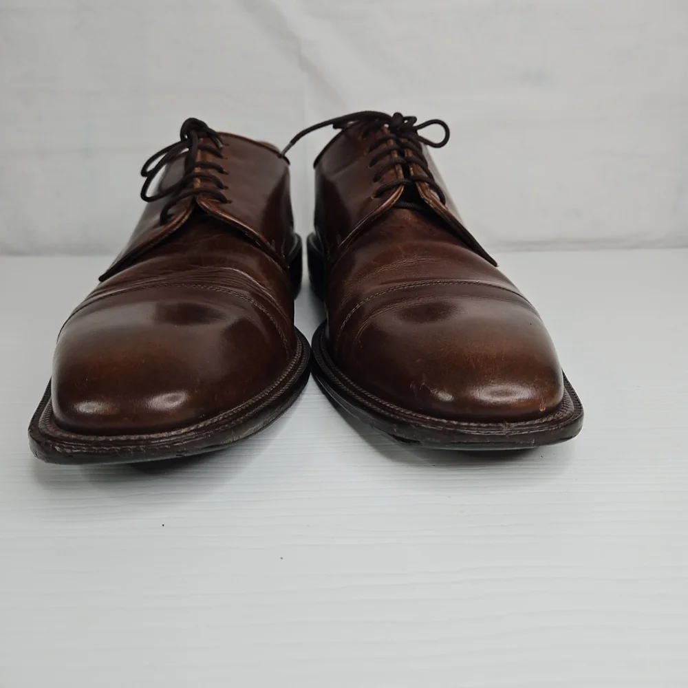 🛍Vintage Leather Dark Brown Lace Up Men's Shoes Double-Vida Made In Italy 91/2M